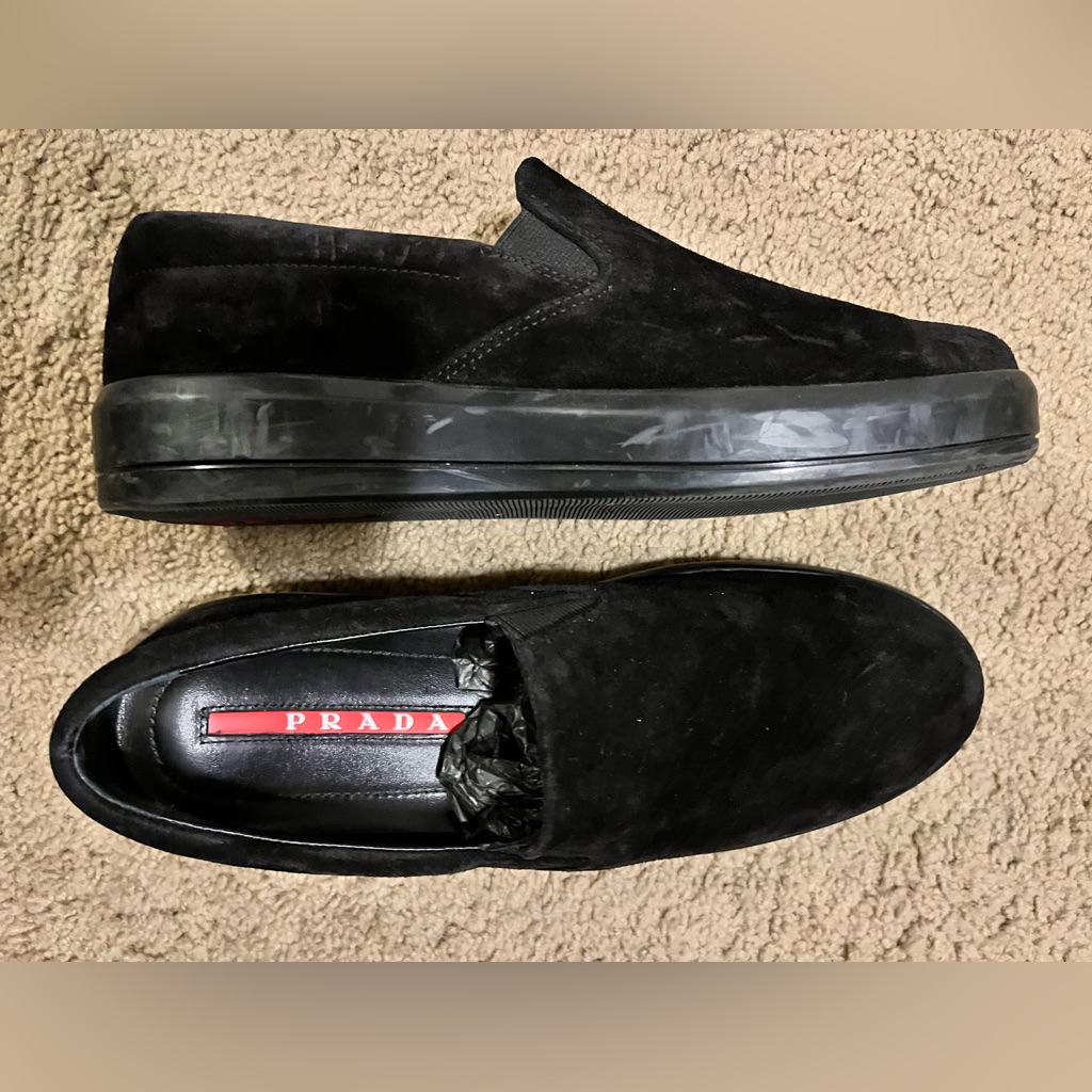 Prada Suede Loafers With Slight Platform